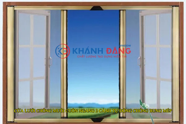 Cửa lưới chống muỗi tự cuốn ngang 2 cánh
