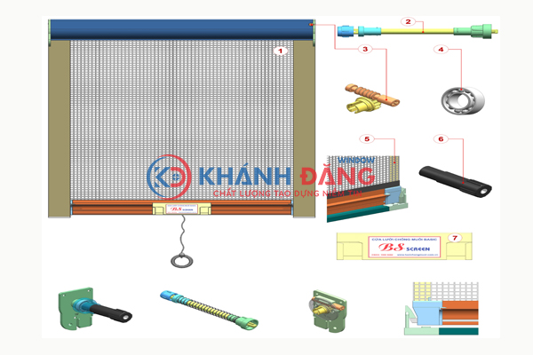 Cấu tạo của cửa lưới chống muỗi tự cuốn