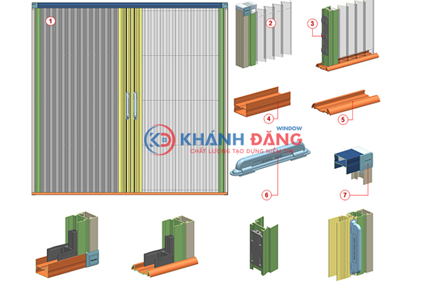 Cấu tạoCửa lưới chống kết hợp rèm tổ ong cản nắng,cản nhiệt, vách ngăn phòng